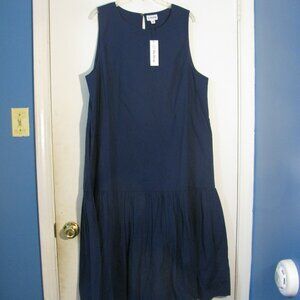 * The Drop Blue Maxi Dress XL Plus NWT $59 100% Cotton Ruffled Skirt